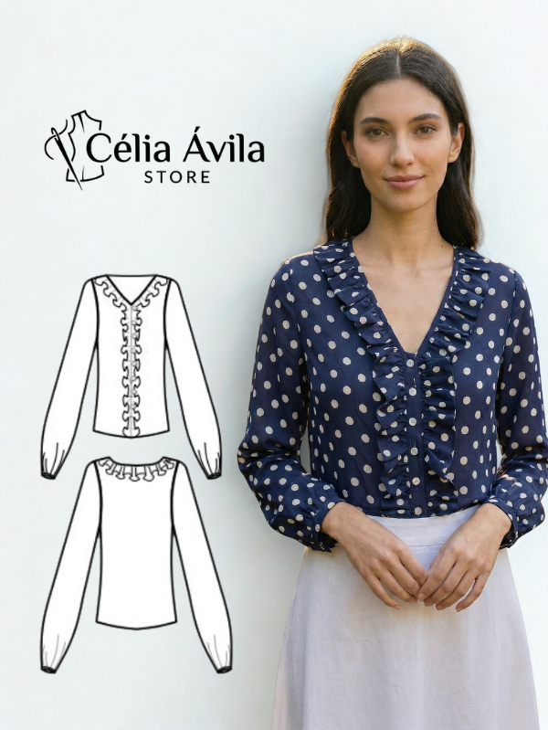 Molde Digital: Blusa Rute