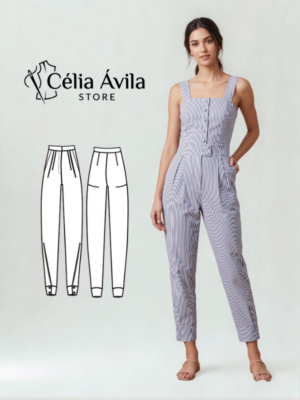 Molde Digital: Calça Jogger com Prega