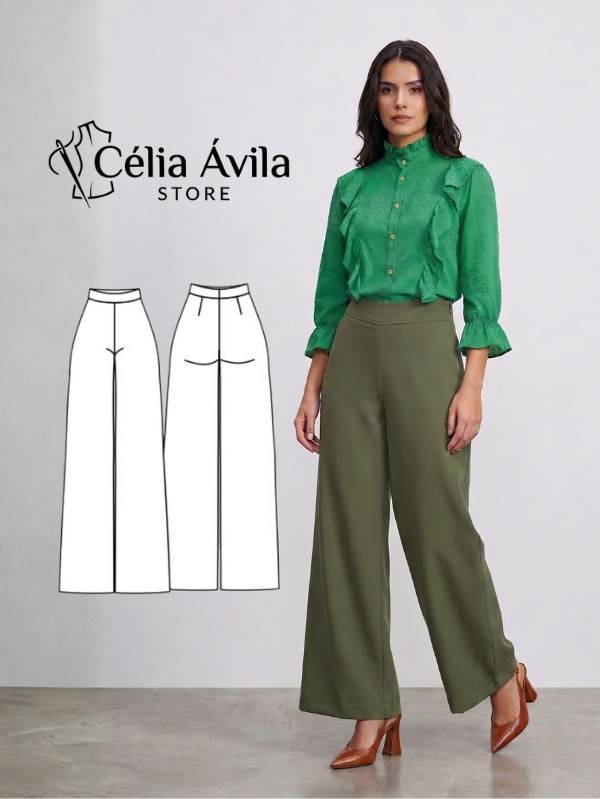 Molde Digital: Calça Pantalona