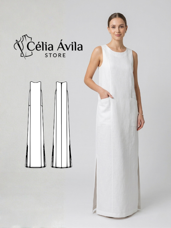 Molde Digital: Vestido Celine