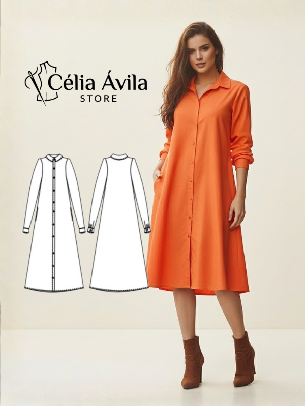 Molde Digital: Chemise Eduarda