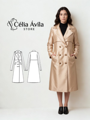 Molde Digital: Trench Coat Grace
