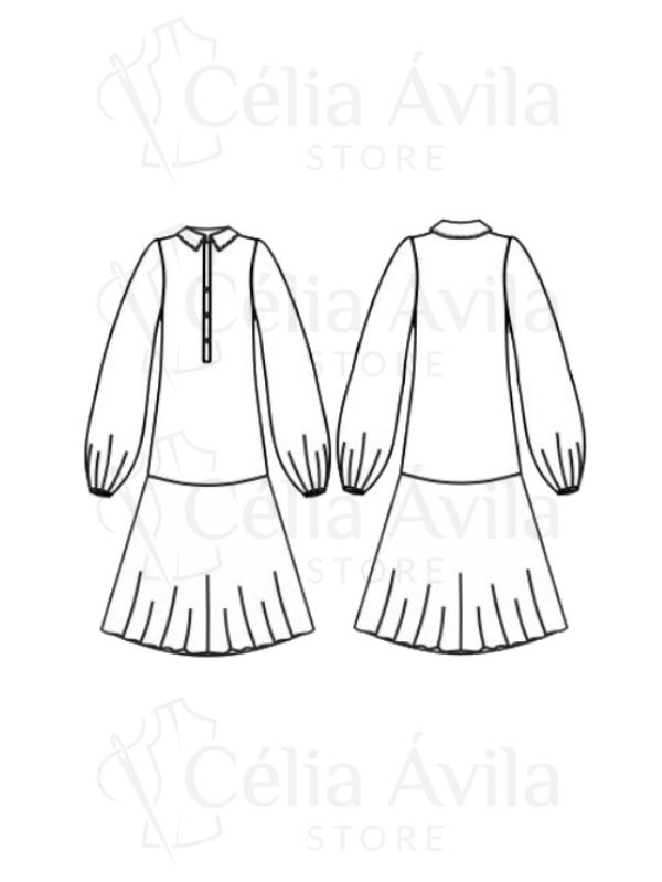Molde Digital: Vestido Marina - Imagem 2