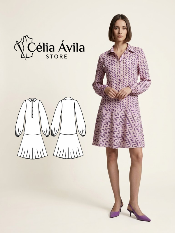 Molde Digital: Vestido Marina