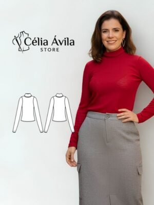 Molde Digital: Blusa Gola Alta Livia