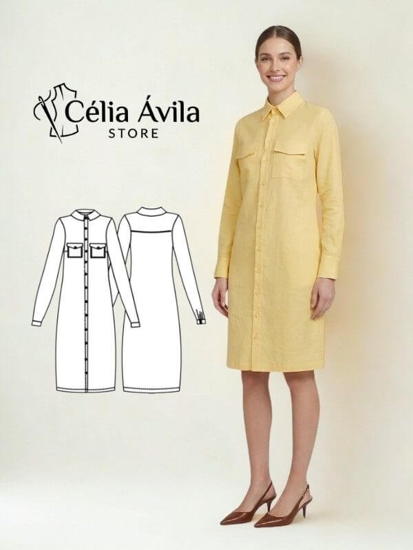 Molde Digital: Chemise Clássico