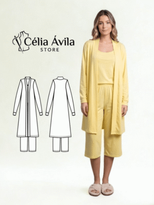 Molde Digital: Conjunto De Pijama Com Cardigan