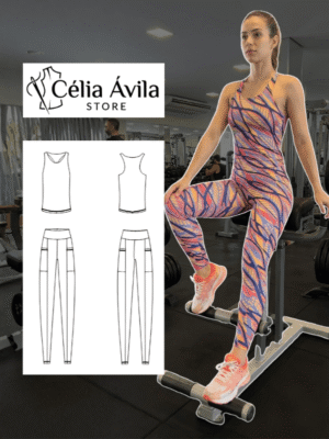 Molde Digital: Conjunto Calça Legging Com Bolso E Regata