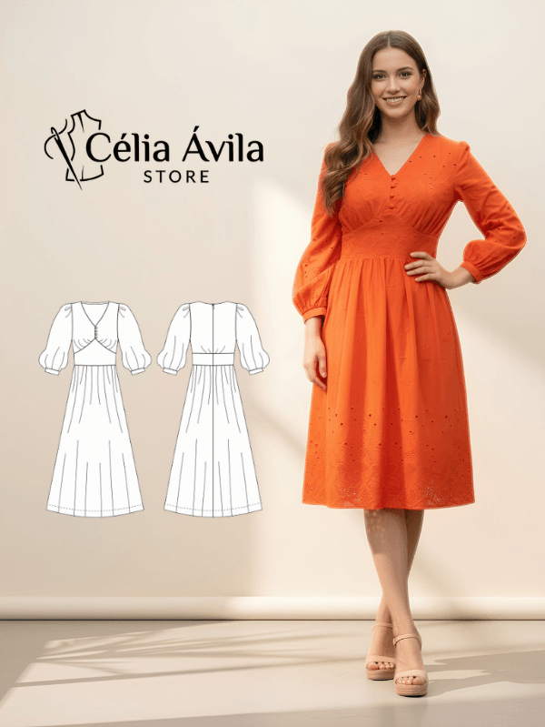 Molde Digital: Vestido Eleonora