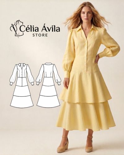 Vestido Chemise com Babado Duplo 1