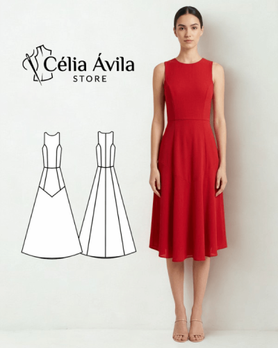 Vestido MIDI Cava Quadrada