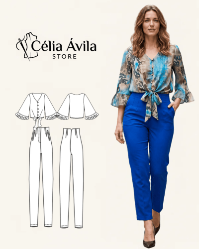conjunto blusa angelia e calca zara